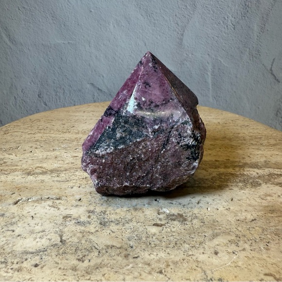 Crystal-Rhodonite Rough Polished Point - Picture 14 of 16